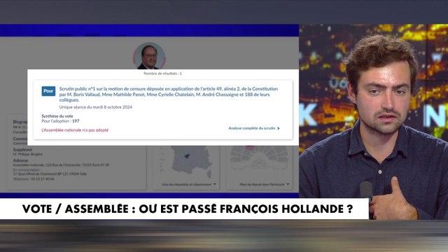 Les invités débattent sur le fait que François Hollande n'a voté qu'une seule fois à l'Assemblée
