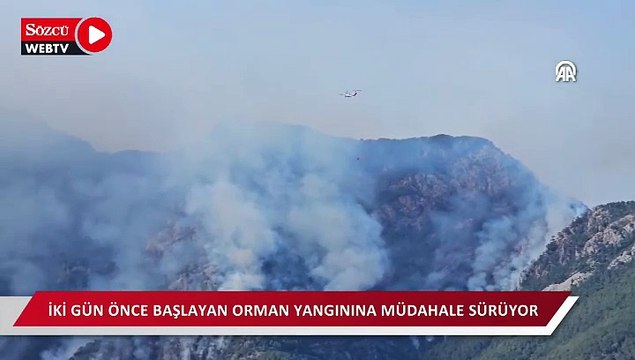 İki gün önce başlayan orman yangınına müdahale sürüyor