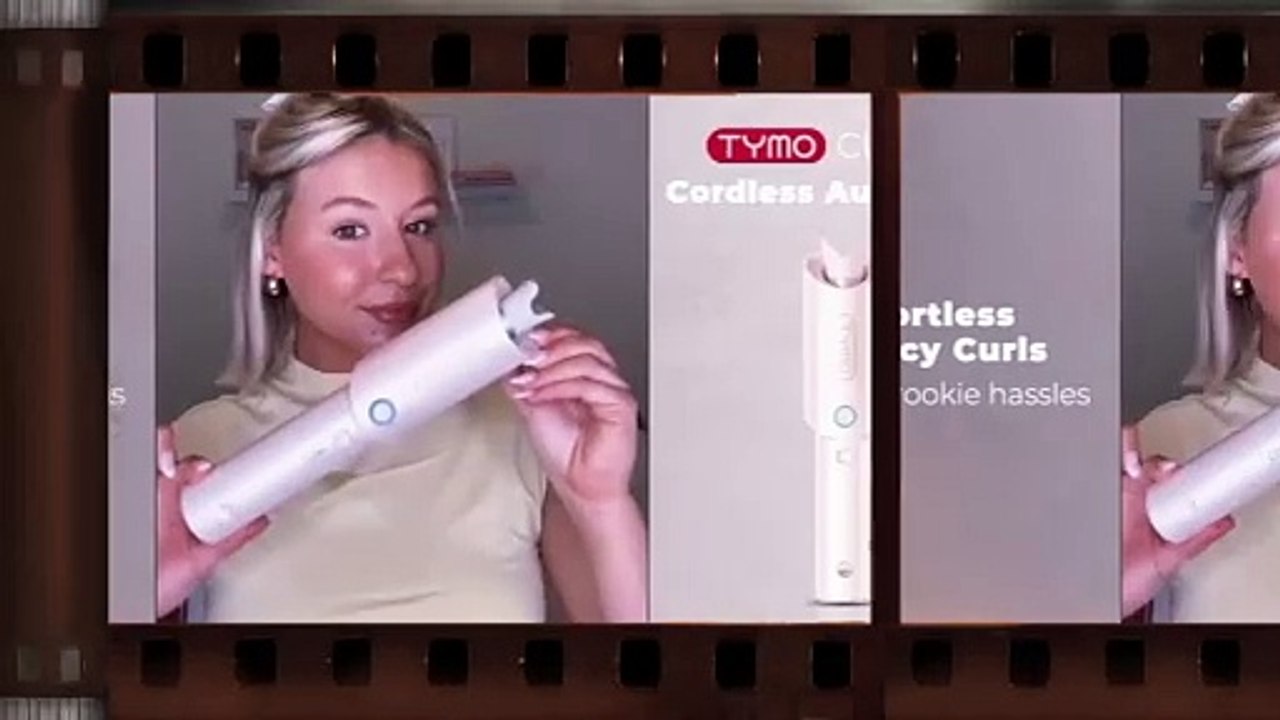 Cordless Automatic Curling Iron 1 Inch - TYMO Rotating Curling Wand Anti-scald & Tangle-free for Easy Lasting Curls, Ceramic Hair Curler Portable, Rechargeable(60Min Runtime) & Dual Voltage for Travel