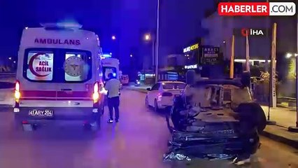 Kocaeli'de Takla Atan Otomobilde 3 Kişi Yaralandı