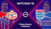 PSV dominant against 10-man Zwolle