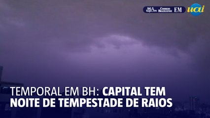 Tempestade de raios atinge BH na noite deste sábado (26)