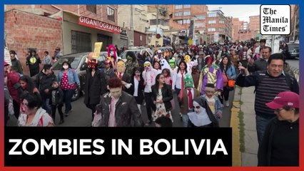 Zombies invade Bolivia's capital in spooky annual walk