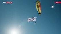 THK paramotor ekibi TUSAŞ'a destek için uçtu