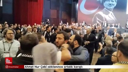 Beşiktaş Kongresi'nde kavga: Ahmet Nur Çebi ıslıklanınca ortalık karıştı