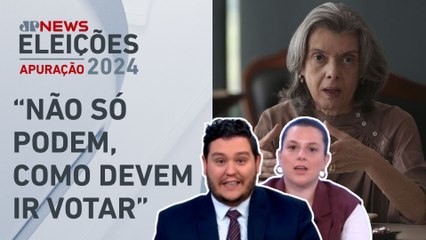 Cármen Lúcia diz que voto é maior gesto da vida democrática; Anna Beatriz Hirsh e Mano comentam