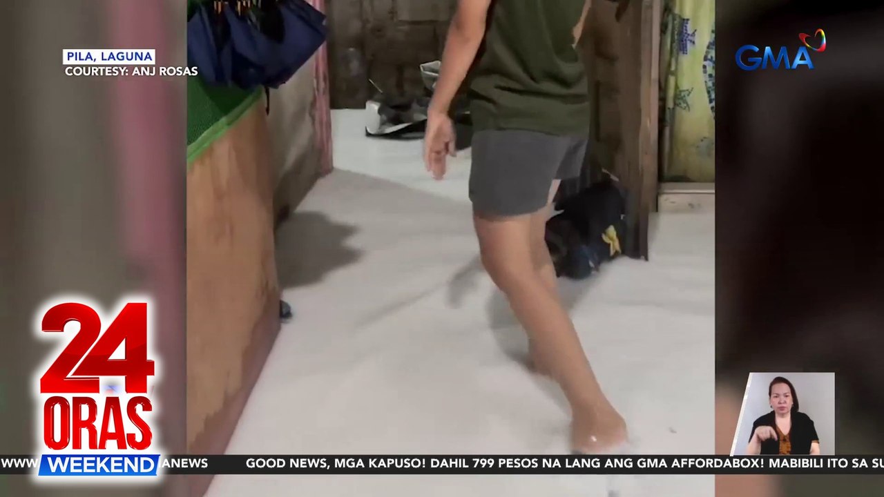 Kulay puting baha sa Pila, Laguna dahil sa pintura, nilusong pa rin ng mga residente; DOH - mga binaha, mainam na magpatingin sa doktor para makaiwas sa leptospirosis | 24 Oras Weekend