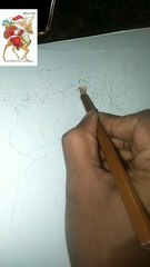 santa claus colour pencil drawing