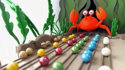 Marble Run Race Plasticine Crab ASMR Pop Tube
