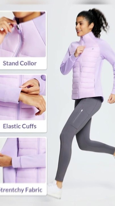 BALEAF Women's Lightweight Warm Jacket Running Insulated Water Resistant Fall Jackets Winter Hiking Hybrid Puffer Coat  Buy Now  https://amzn.to/3Uo1PIY