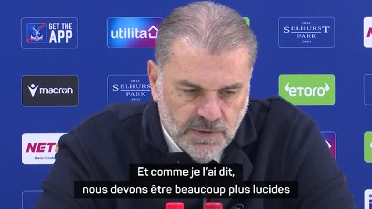 Tottenham - Postecoglou appelle ses joueurs à "être plus lucides" après la défaite face à Palace