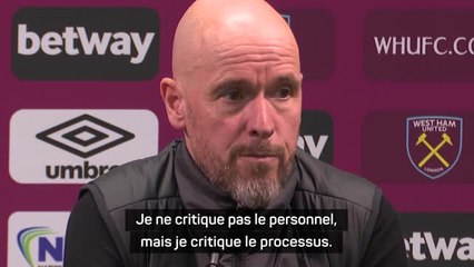 Man. United - Ten Hag fustige l'utilisation de la VAR après le revers contre West Ham