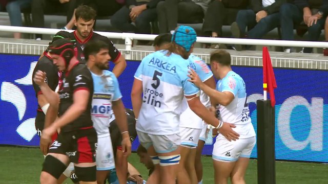 TOP 14 - Essai de Lucas MARTIN (AB) - LOU Rugby - Aviron Bayonnais