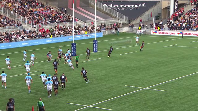 TOP 14 - Essai de Xan MOUSQUES (AB) - LOU Rugby - Aviron Bayonnais
