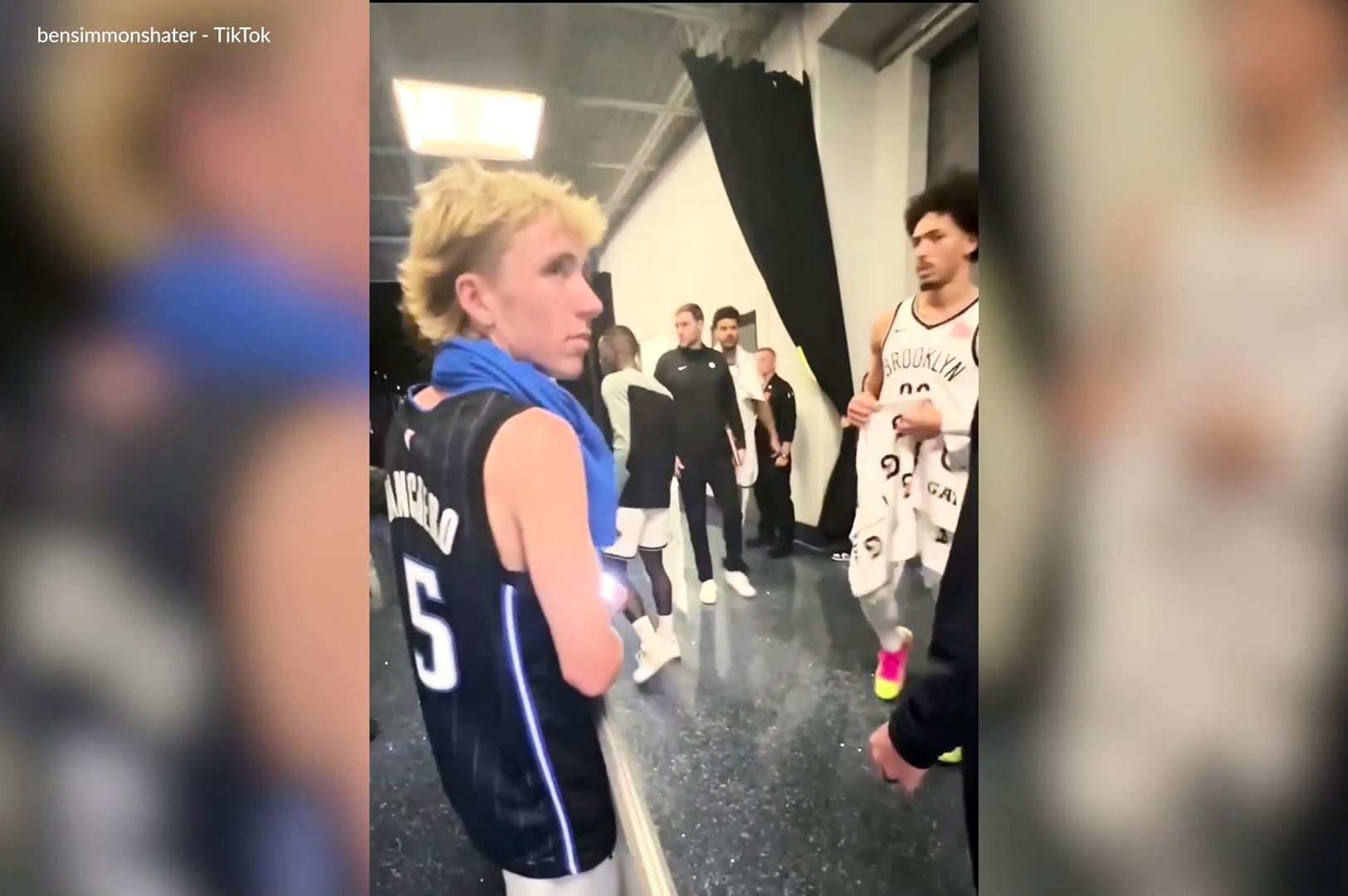 Ben Simmons and Dennis Schroder confront heckler in intense video captured in locker room tunnel