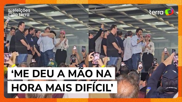 Ricardo Nunes abraça Tarcísio e evoca memória de Bruno Covas ao comemorar vitória em SP