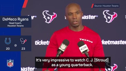 Ryans 'can't say enough great things' about Stroud after Colts win