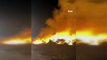 Marmaris'te büyük orman yangını: Alevler geceyi aydınlattı!