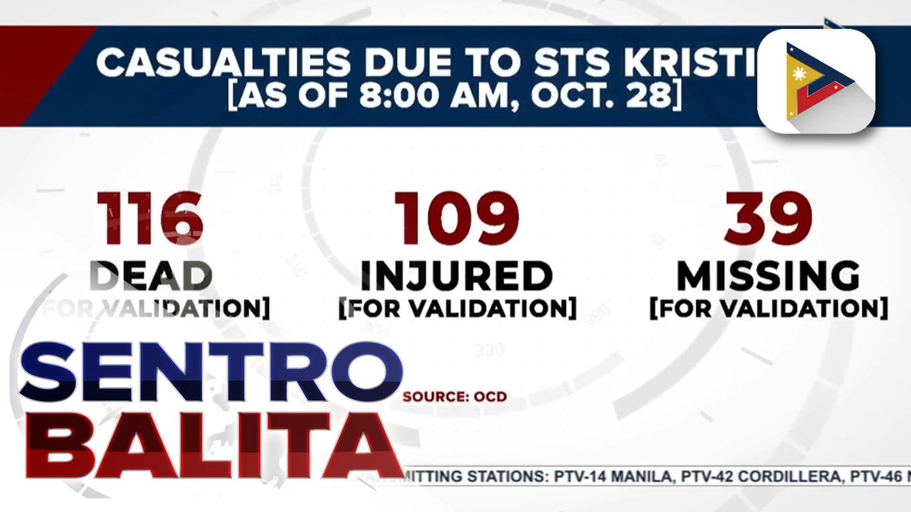 Naiulat na nasawi sa pananalasa ng Bagyong #KristinePH, higit 100 na ayon sa OCD