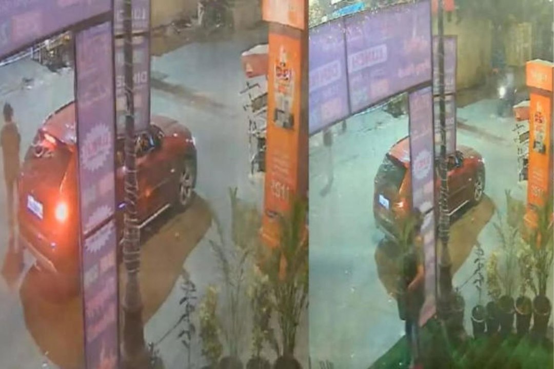 आधी रात में महंगी गाड़ी से आई और गमला उठाकर हो गई फुर्र.. कैमरे में कैद हुई महिला की हरकत