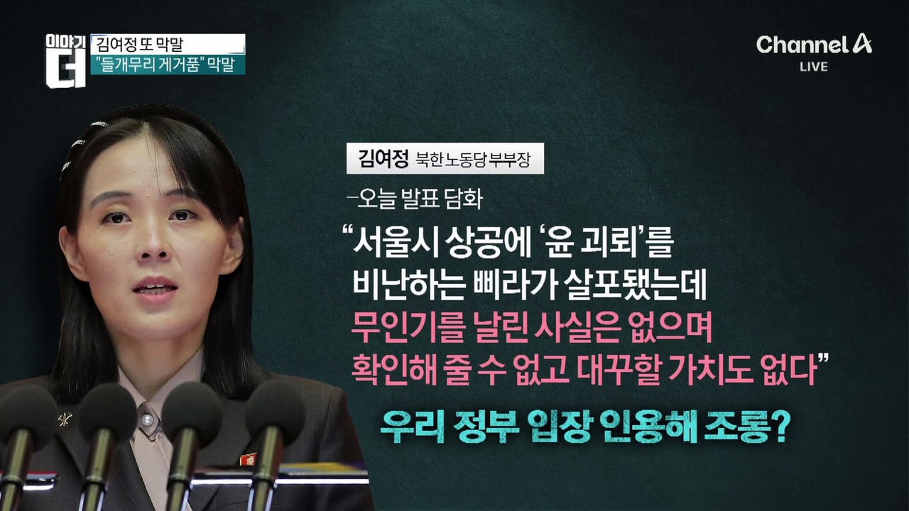 김여정 또 막말…“서울에 무인기” 으름장