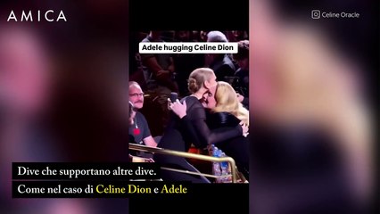 Adele scorge Celine Dion al suo concerto: gli abbracci e le lacrime delle due star