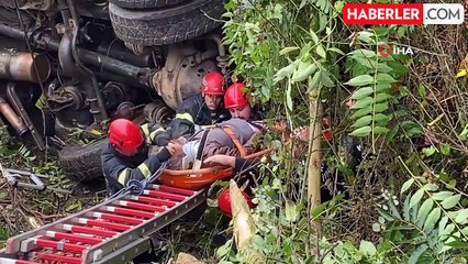 Kocaeli'de Kamyon Ağaçlık Alana Uçtu: Sürücü Ağır Yaralandı