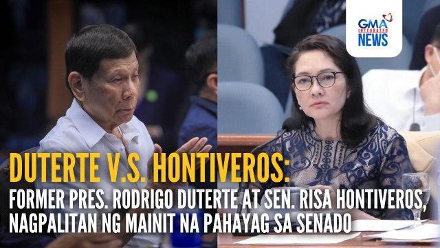 Dating Pangulong Rodrigo Duterte at Sen. Risa Hontiveros, nagpalitan ng mga maiinit na pahayag sa pagdinig ng Senado. | GMA Integrated News