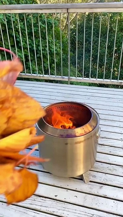Check out what the Wizard Fire Pit   does to some Autumn leaves   in this experiment. Check out the secondary combustion in action burning the excess smoke   #firepit #lowsmokefirepit #backyardfirepit