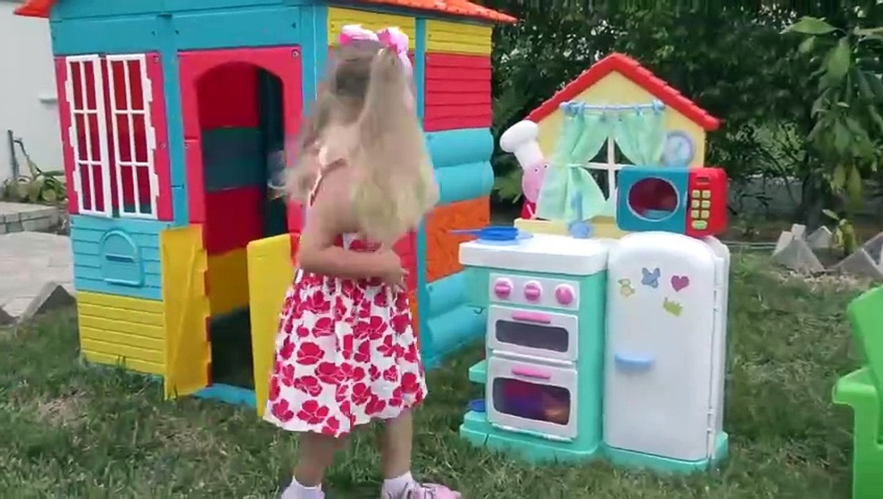 The Adventures of Diana and her toys outdoors
