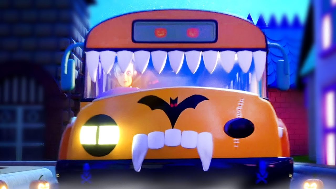 Halloween Wheels On The Bus, Fun Ride and Cartoon Video for Babies