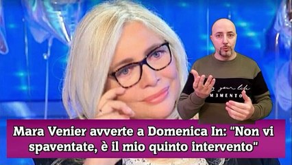 Mara Venier avverte a Domenica In Non vi spaventate, è il mio quinto intervento