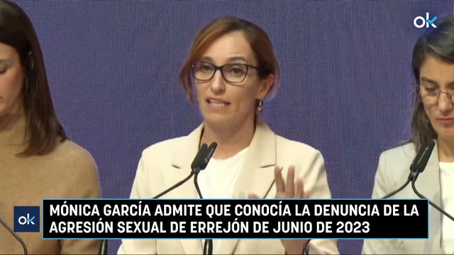 Mónica García admite que conocía la denuncia de la agresión sexual de Errejón de julio de 2023