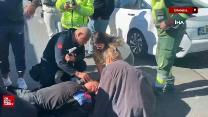 Sarıyer'de lüks cipe çarpan motosikletli zabıta yaralandı