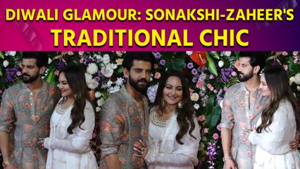 Sonakshi Sinha and Zaheer Iqbal's Golden Moment at Ekta's Diwali Party