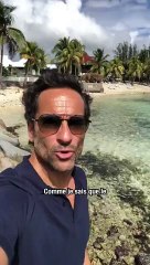Florent Peyre sur le tournage de "Commandant St-Barth" pour TF1