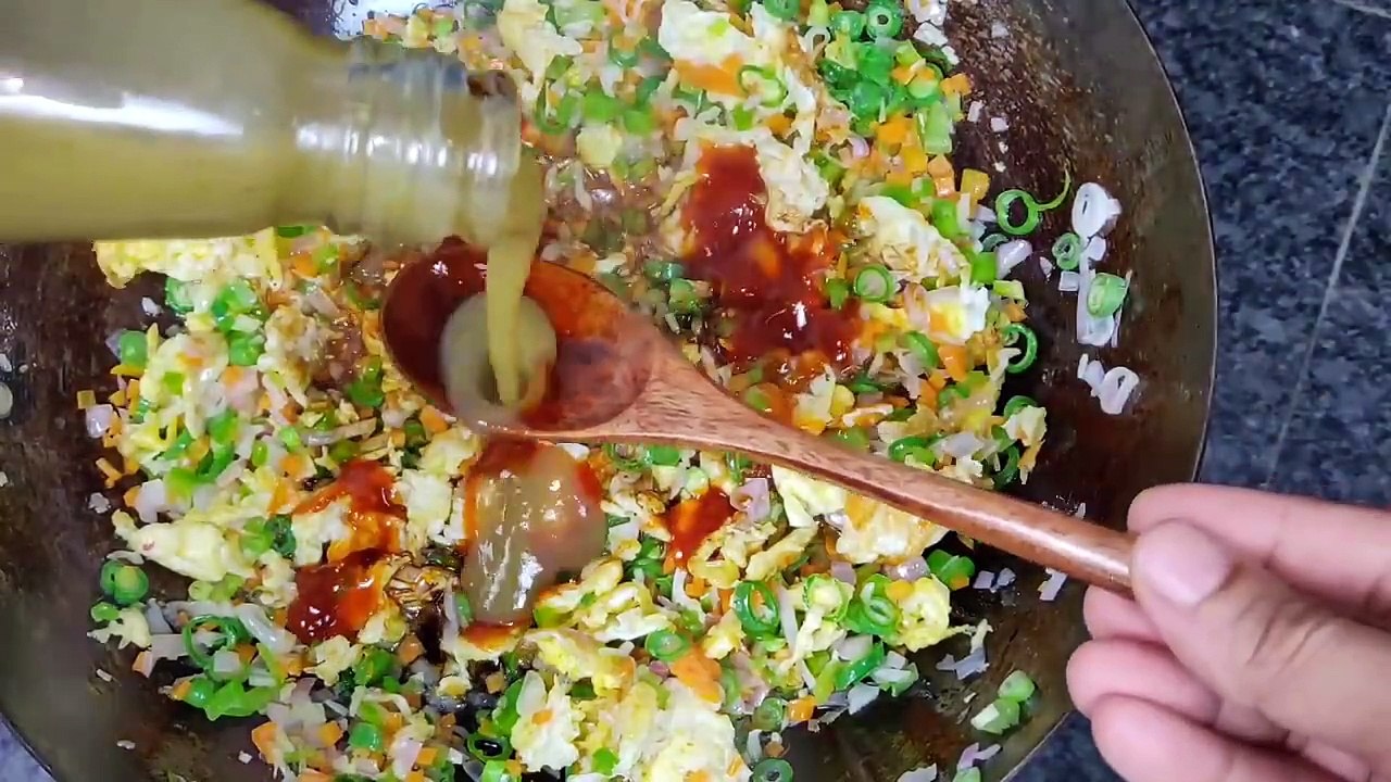 ASMR：EGG FRIEDRICE ＊RECIPE＊+EATING EGG FRIED RICE,CHICKEN MANCHURIAN,CHILLI CHICKEN,CHICKEN LOLLIPOP