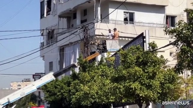 Edifici sventrati a Sidone (sud del Libano) dopo attacco israeliano