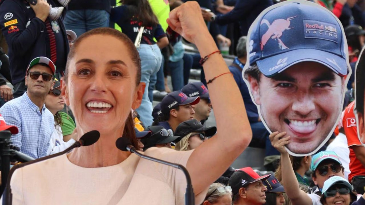 Claudia Sheinbaum felicita a Checo Pérez tras su participación en el GP de México