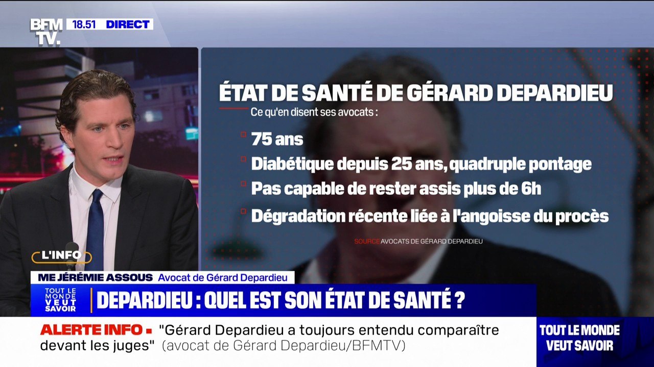 Renvoi du procès Depardieu: "Gérard Depardieu a toujours entendu comparaître devant ces juges", assure son avocat
