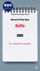"Baffle" Meaning in English| English Vocabulary Course #english #englishvocabulary