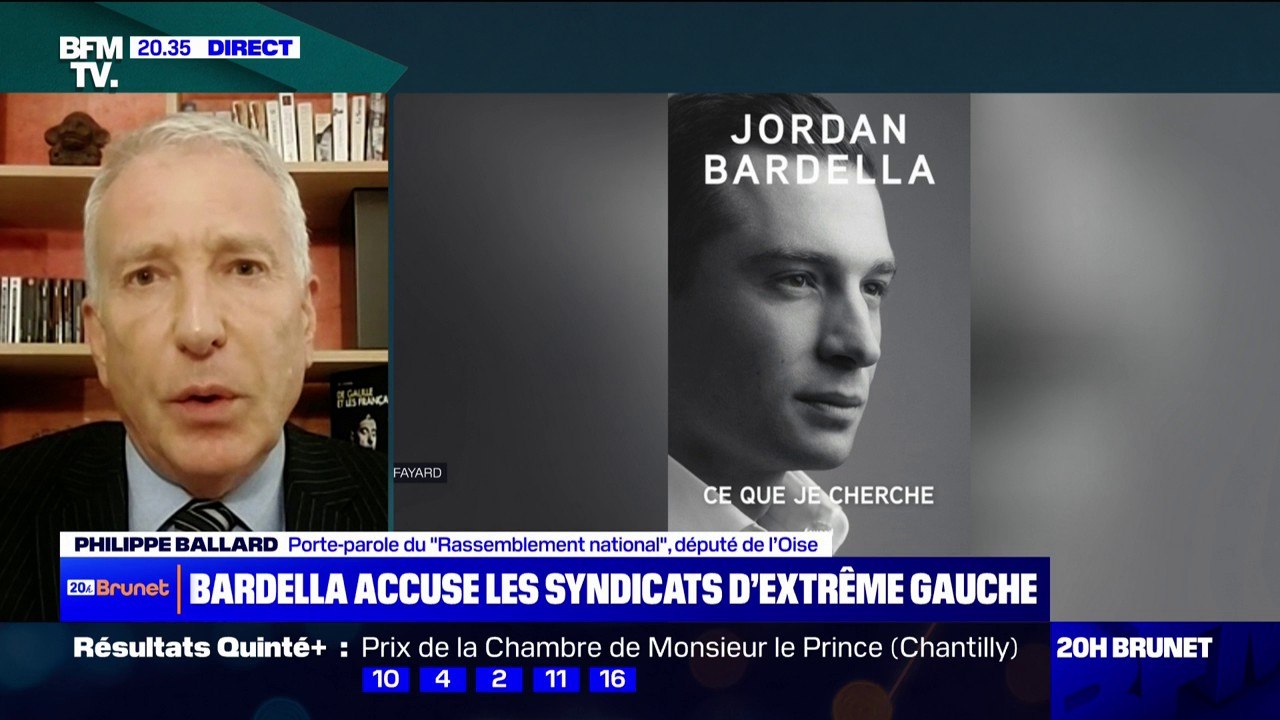 Affiches publicitaires du livre de Jordan Bardella non-autorisées dans les gares: "C'est un vrai danger pour la démocratie", réagit Philippe Ballard (RN)