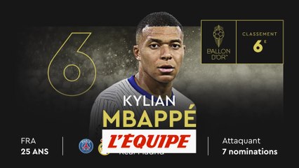 Mbappé classé 6e - Foot - Ballon d'Or