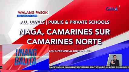 Walang pasok as of 6:00 AM (October 29, 2024) | Unang Balita