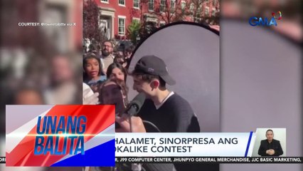 Timothee Chalamet, sinorpresa ang fans sa lookalike contest | Unang Balita