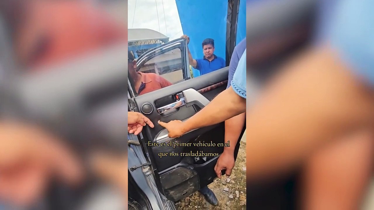 Vehículo en el que se trasladaba Evo Morales