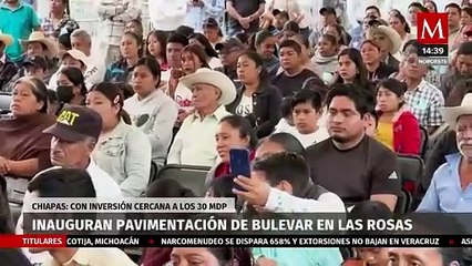 Gobernador Rutilio Escandón inaugura bulevar central en Las Rosas con inversión de 30 mdp