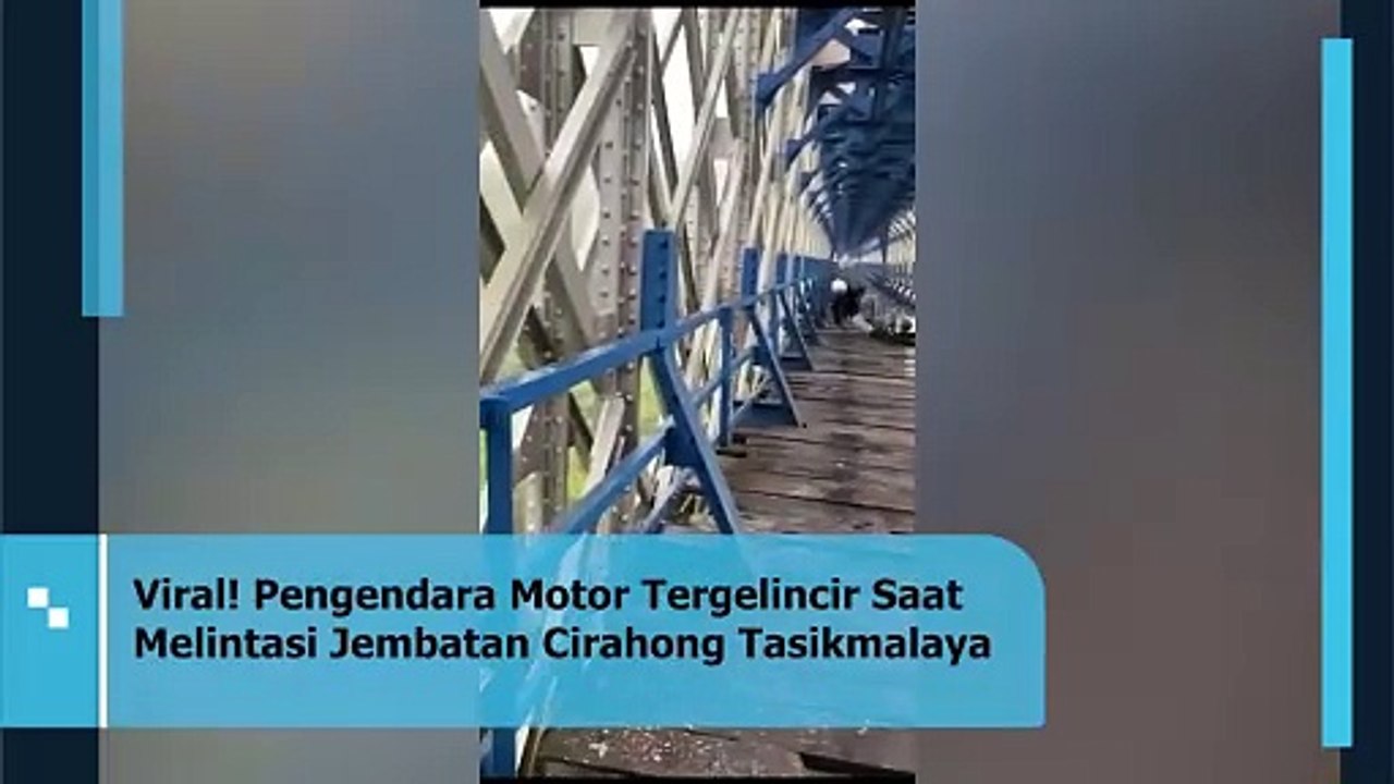 Detik-detik Pengendara Motor Tergelincir di Jembatan Ciranhong, Jadi Sorotan Netizen