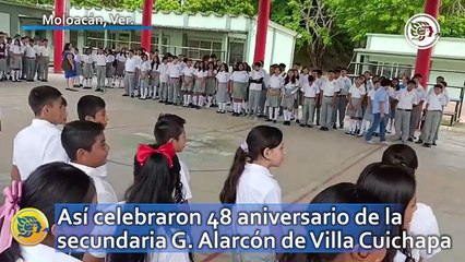 Así celebraron 48 aniversario de la secundaria G. Alarcón de Villa Cuichapa