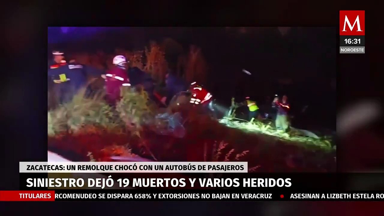 Identifican a 17 de 19 personas que fallecieron durante un accidente de autobús en Zacatecas